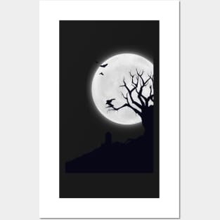 Graveyard illustration Posters and Art